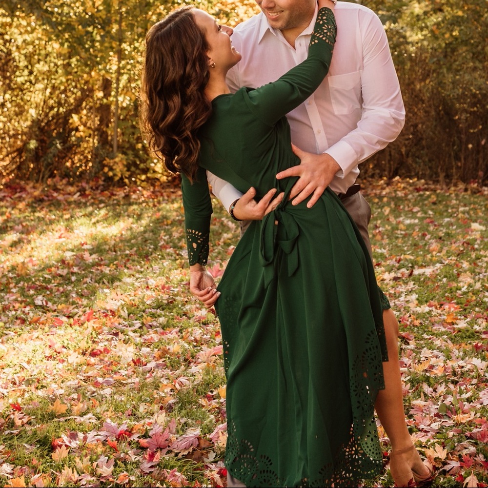 High-low, green dress from Shein. Size XS.